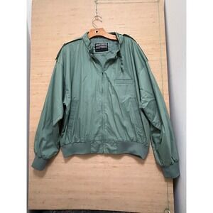Knightsbridge‎ Sage Green Bomber Jacket Mens L Lightweight Full Zip Retro